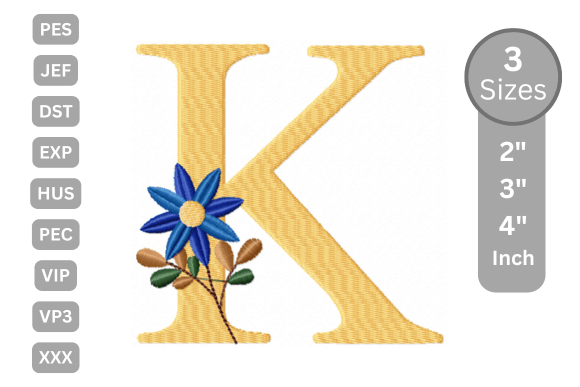 Botanical Flower Letter - K Embroidery Review