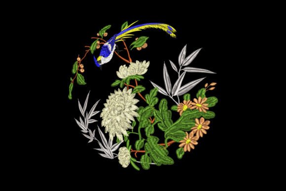Chrysanthemums and Paradise Bird Embroidery Review