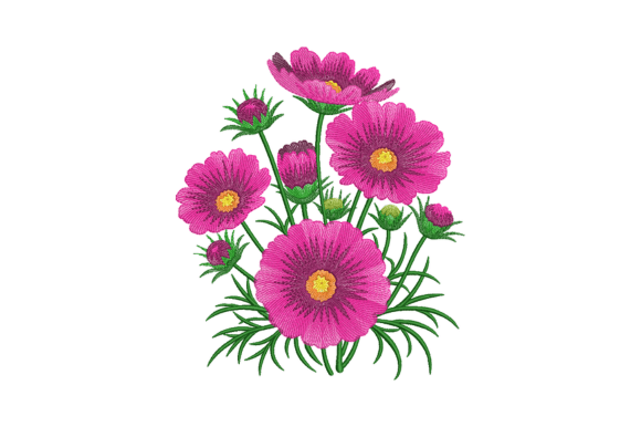 Cosmos Flowers Embroidery Design Review