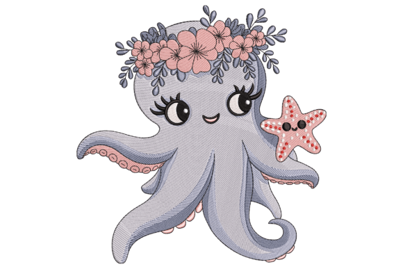 Octopus with Floral Crown Embroidery Review