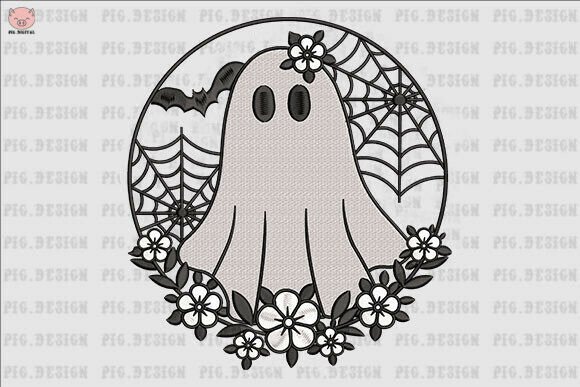 Pumpkin Floral Ghost Frame Embroidery Review