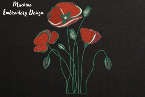 Spring Red Poppy Flowers in Black Review