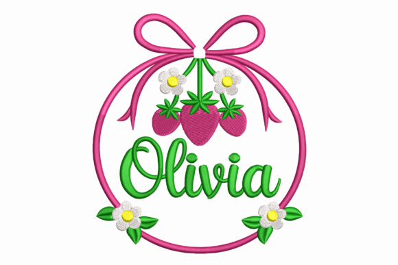 Strawberry Name Wreath Embroidery Review