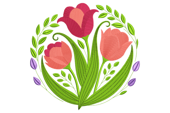 Vibrant Tulips Embroidery Design Review